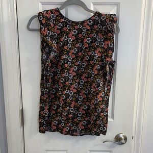 LOFT Floral Sleeveless Blouse - Black, Red, White, Orange